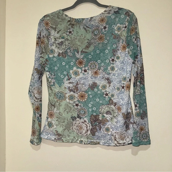 Women’s Vintage Coldwater Creek Y2K Paisley Print  with Glitter Details Top S: M - Picture 9 of 11